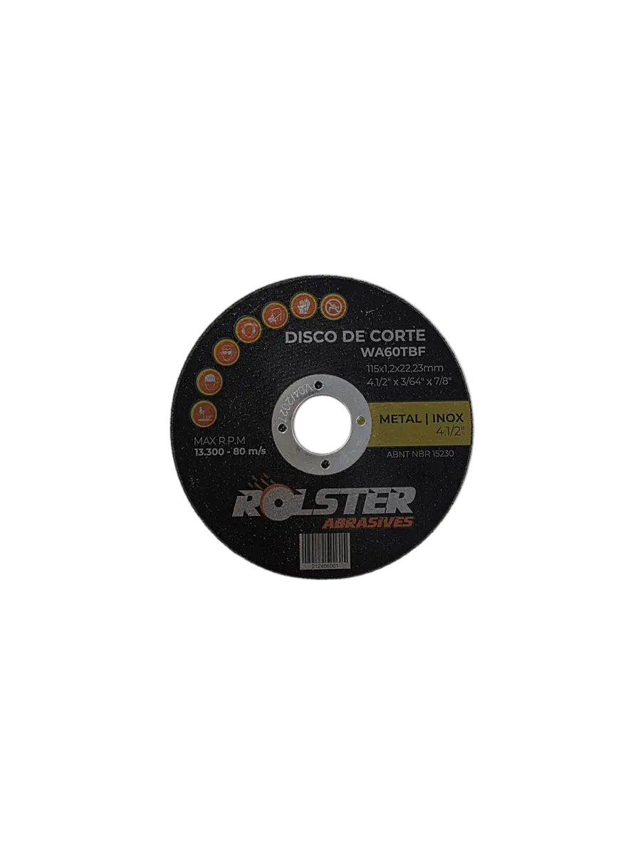 Disco de Corte 4.1/2 X 3/64 X 7/8″ (115 X 1,2 X 22,23mm) – Metal e Inox