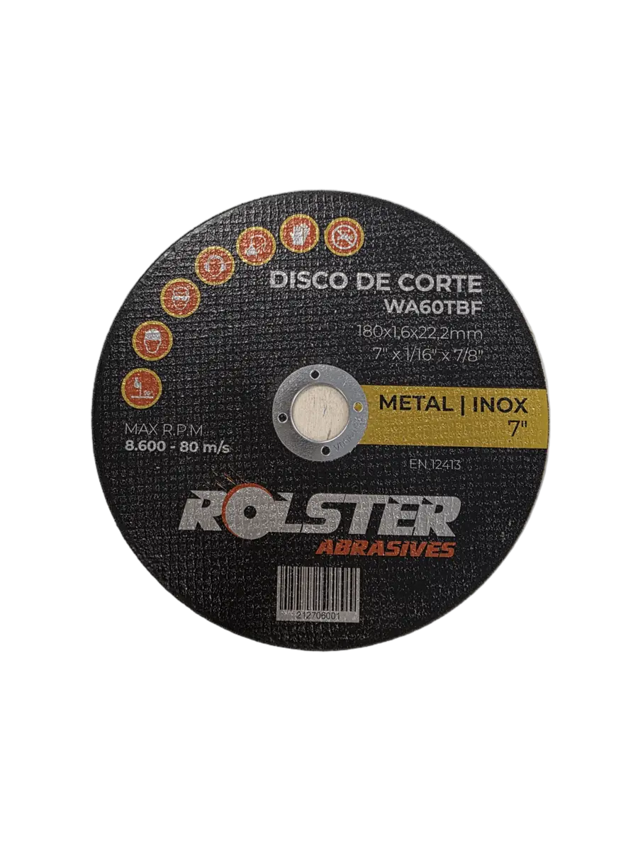 Disco de Corte 7 X 1/16 X 7/8″ (180 X 1,6 X 22,23mm) – Metal e Inox