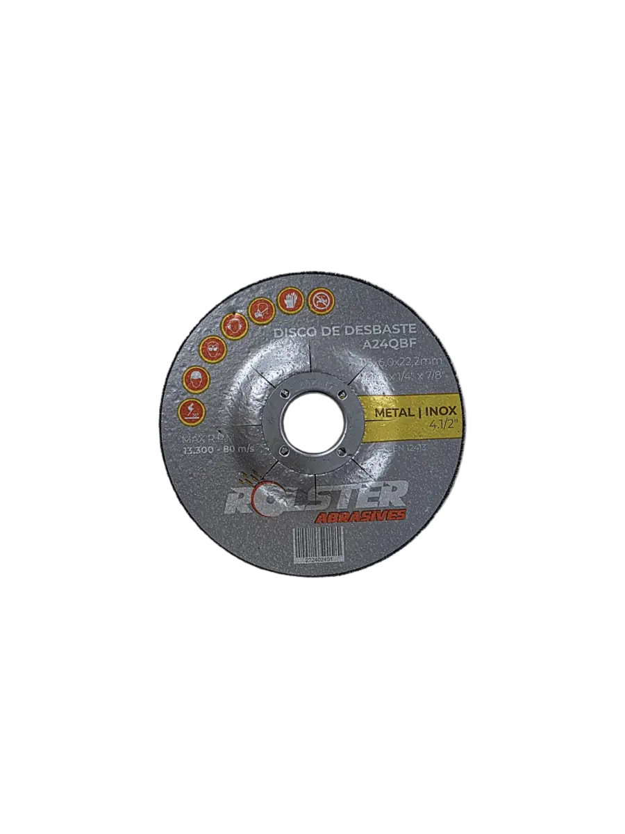 Disco de Desbaste 4.1/2 X 1/4 X 7/8″ (115 X 6,0 X 22,23mm) – Metal e Inox