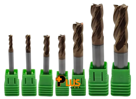 KIT Fresa de Metal Duro Topo Reto 4 Cortes 55HRC Ø(3 – 4 – 5 – 6 – 8 – 10 – 12) – 7 Peças